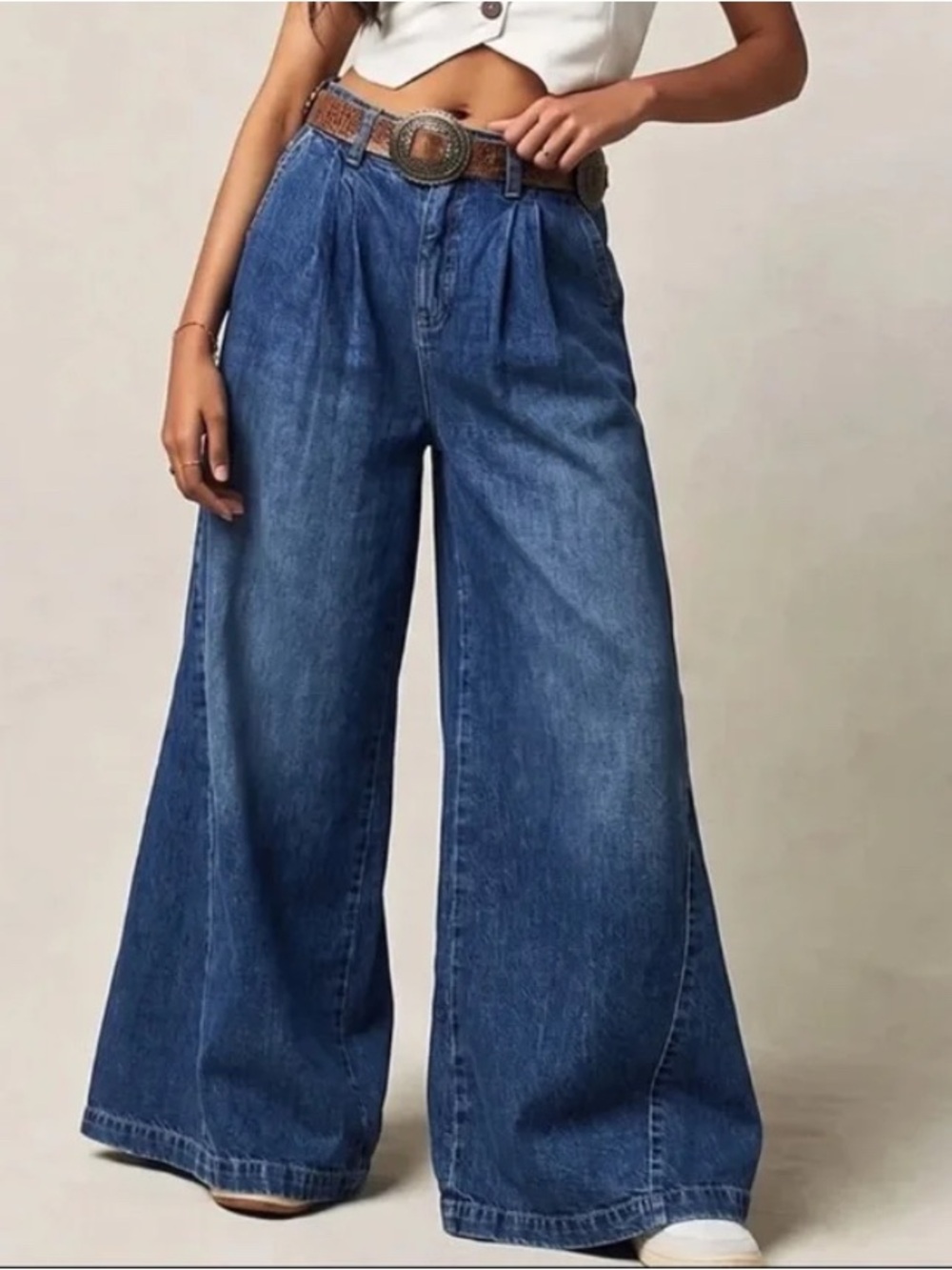 We The Free Wide-Leg Equinox High-Rise Jeans in Deep Blue